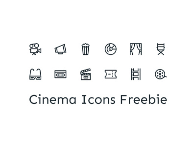 Cinema Icons 3d camera cinema director dvd film movies pop corn stage theater ticket