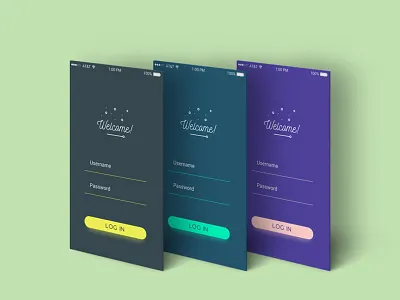 App Login UI button glow login logo neon username