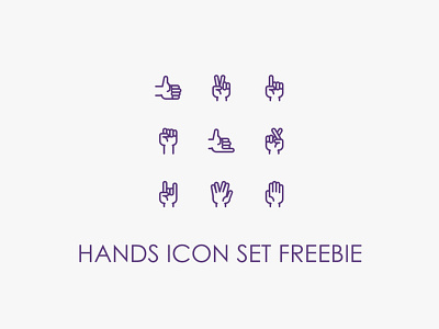 Hands Icon Set gesture hands like luck palm peace point rock spock