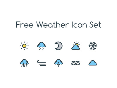 Weather Icons cloudy moon rain snow summer sunny weather winter