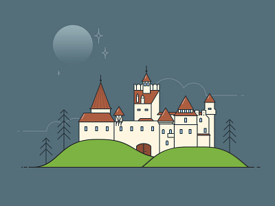 Transylvanian Castle Illustration architecture buildings castle medieval