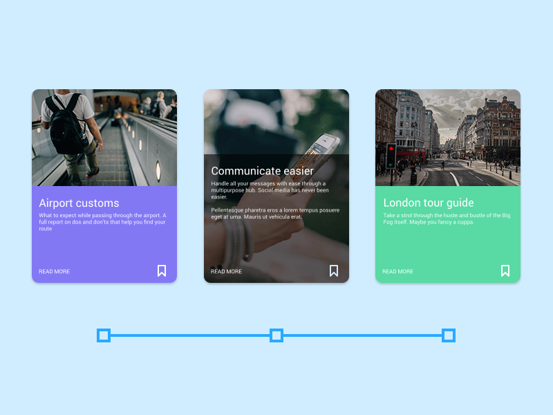 Material Cards UI Elements article cards gif preview ui