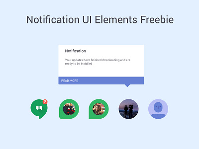 Notification UI Elements app bubble chat notifications social media ui kit