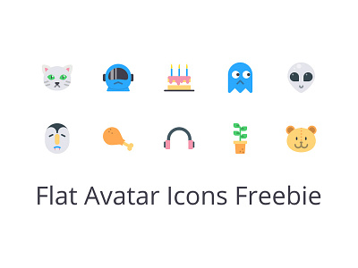 Flat Avatar Icons animals avatars color flat icons