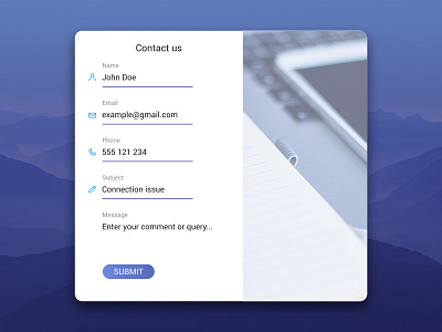 Contact Us UI contact us foggy landscape soft text field text input widget