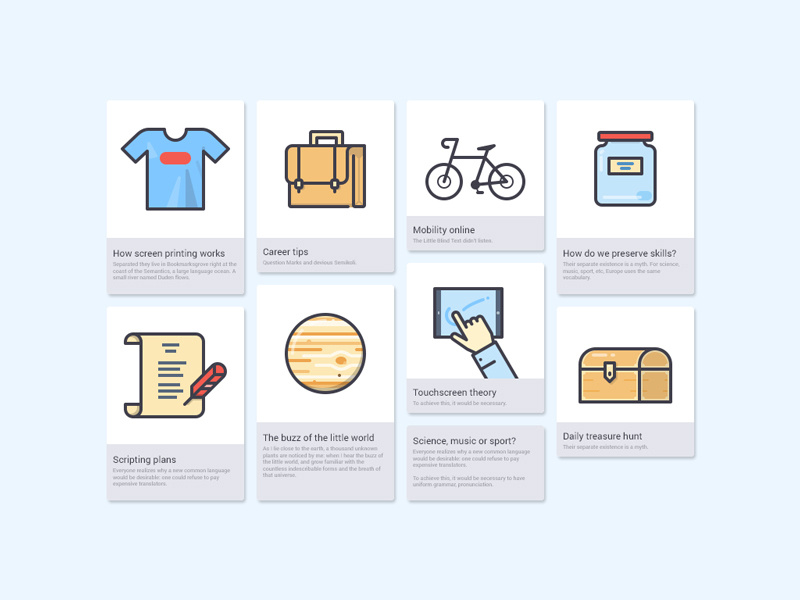 Cards Grid UI by Roxana Carabas on Dribbble