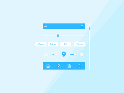 Components UI kit bar blue button components location nav pin scroll stepper switch ui kit