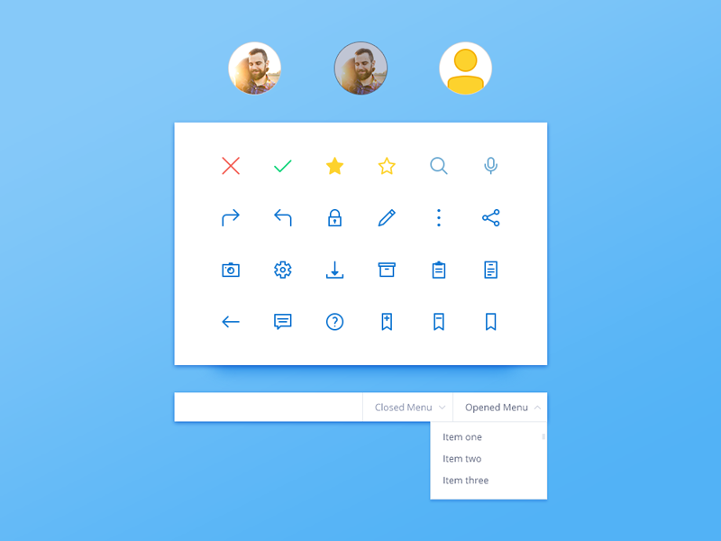 Icons Menu And Profile Pic Ui Kit by Roxana Carabas on Dribbble