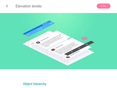 Elevated Elements Webpage app color design elevation google guide guidelines material mobile shadow ui kit webpage