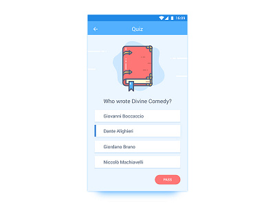 Literature Quiz UI app comedy culture divine illustration literature quiz test ui kit
