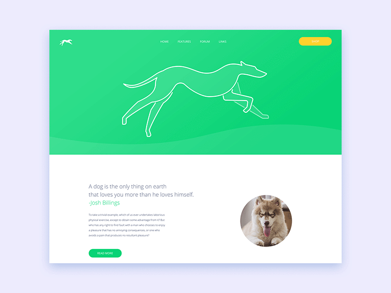 Greyhound Website UI business colorful dog greyhound icons illustration menu ui website