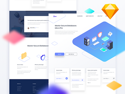 Epic Database UI clean design flat freebie illustration isometric landing page sketch ui ui kit ux website