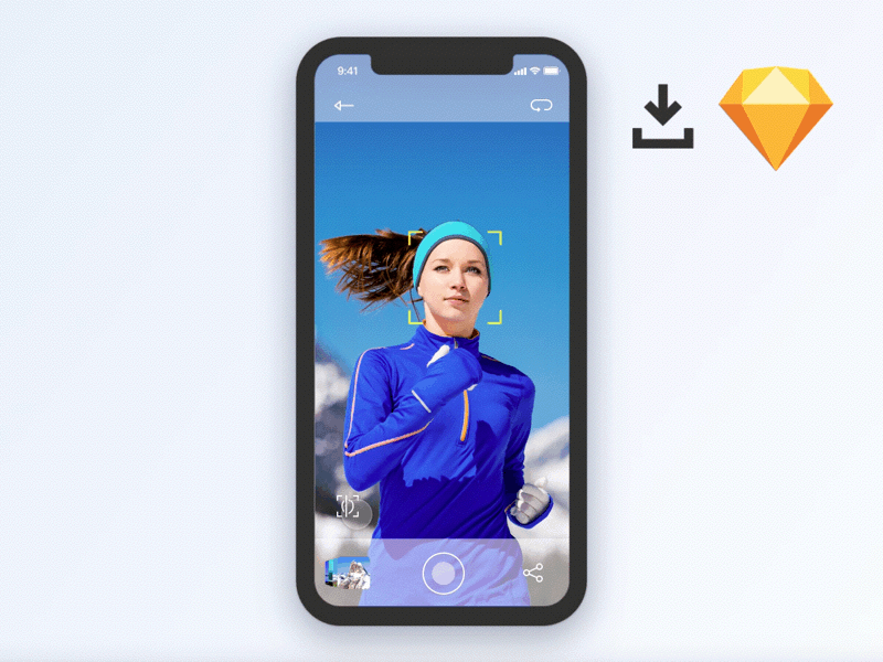 Face Recognition App UI animation app colorful design gif iphone x sketch ui ux vector