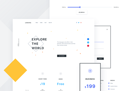 Page made with Landing Page Builder Kit color ecommerce flat fullpage header kit minimal payment pricing shop ui website white