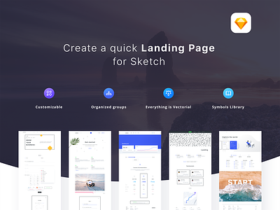 Full page of elements from Landing Page Builder
