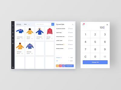 Scanning a Winterwear sale - POS App UI app card clothing colors fashion ipad point of sale pos retail shop sketch ui ux winter
