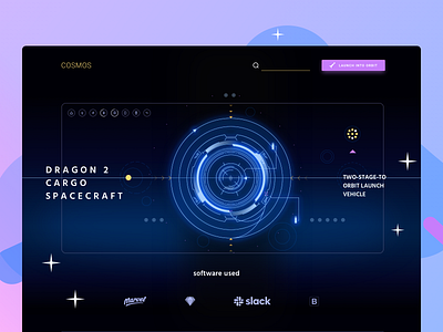 🚀 Spaceship Interface Dashboard for Cosmos UI art blue color concept cosmosui creative design graphic identity illustration interface landing line scifi space ui ux vector web website