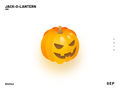 Jack-o'-lantern 3d art character creepy gradient halloween illustration isometric jackolantern orange ornament pumpkin spooky