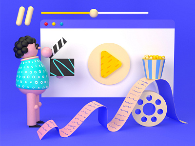 3d illustration - video creation