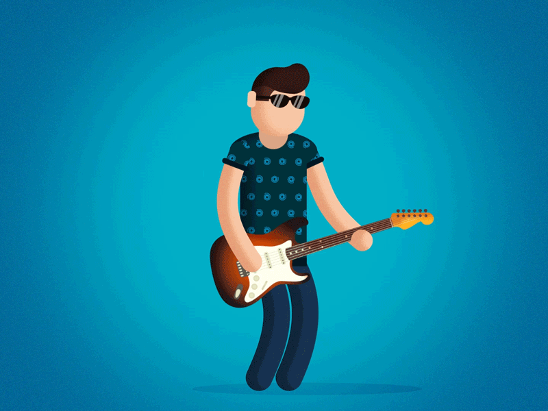 cartoon rock guitarist