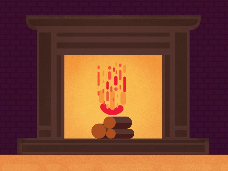 Fireplace 2d aftereffetcs animation colors design fire fireplace gif illustration loop mograph motion
