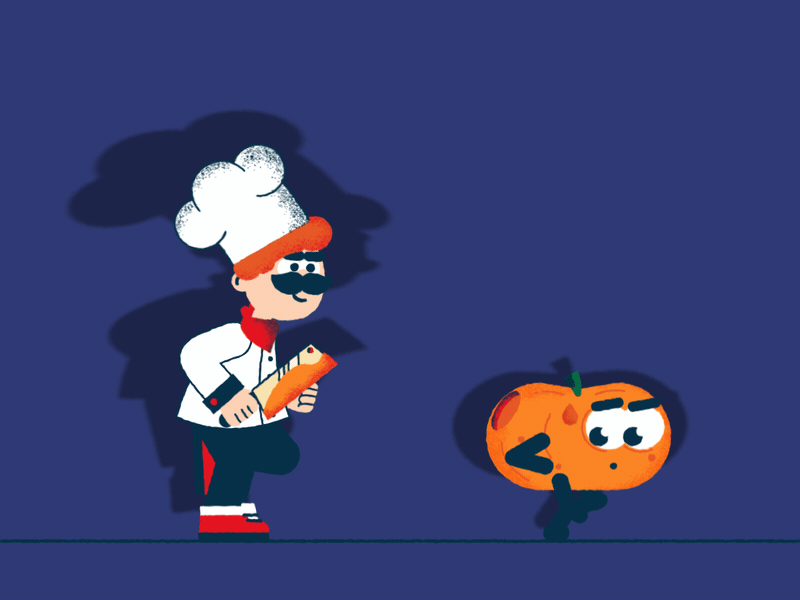 Happy Halloween! 2d 2d animation 2d art aferteffects animated gif animation character chef halloween illustration motion pumpkin