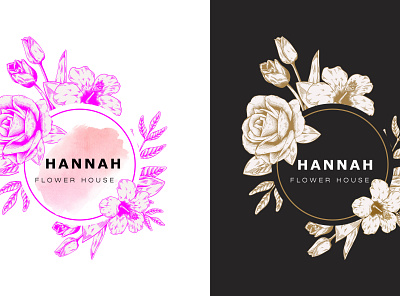 Hannah Flower House beauty logo boho logo branding design feminine flower logo graphic design illustration logo logo design luxury logo signature logo typography vector