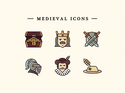 Medieval Icons king knight lord medieval medieval icon set medieval icons nobleman peasant swords
