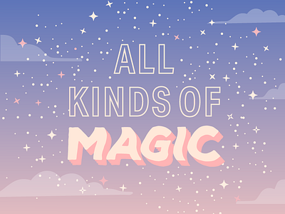 "All kinds of magic" ✨ cosmic dawn dusk kacey musgraves lyrics magic magical mystical purple sky sky spacey stars sunset typography wavey