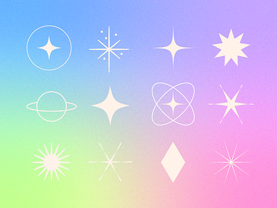 ✨Twinkling Icons✨ cosmic gradient icon set icons outerspace space spacey stars twinkle