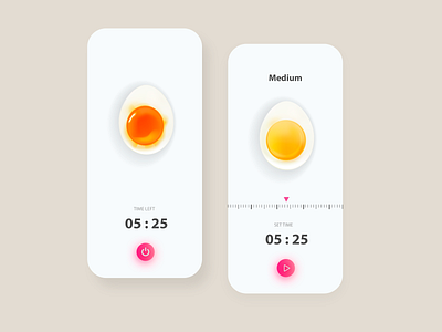 Egg Timer 2d 3d aftereffects animation app design dribbble egg flat food delivery foodie hello icon interaction minimal recipes timer app ui uiux ux