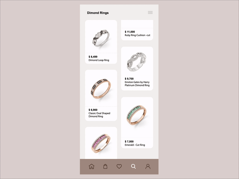 Luxury Jewelry E-Commence animation app design dribbble ecommerce fashion app flat hello jewelery lettering luxury brand luxury logo minimal shop app shopping shot typography ui ux website