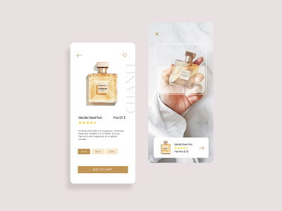 Fragrance Search & AR Scan animation app ar app design dribbble ecommerce minimal perfume scan search result ui userexperiance userinterface ux