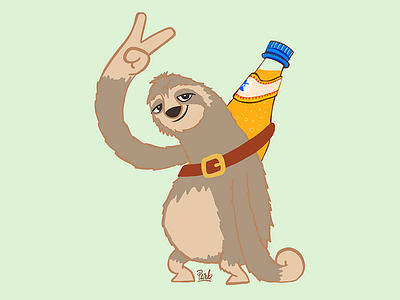 Sloth club mate drink illustration ipad sloth