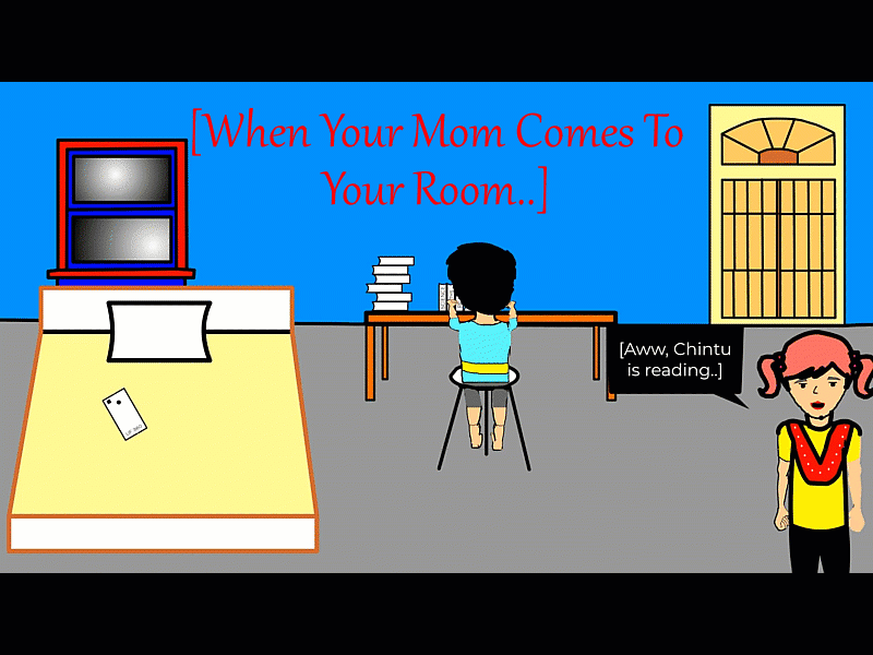 New video | When your mom comes to your room animation graphic design