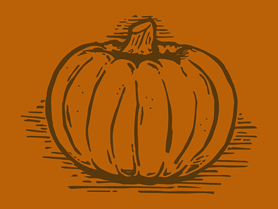 Woodcut Pumpkin illustration pumpkin woodcut