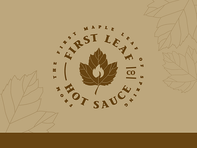 First Leaf Hot Sauce Co branding design hot sauce leaf logo maple packaging