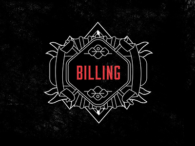 Billing badge banner illustration medal scroll symbol vector