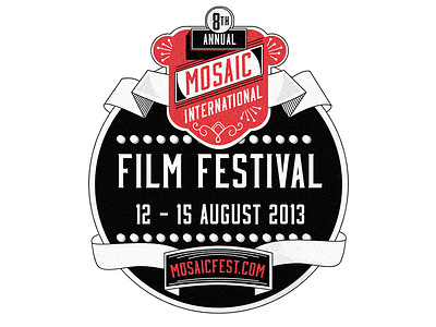 Mosaic International Film Festival badge film festival illustration vector