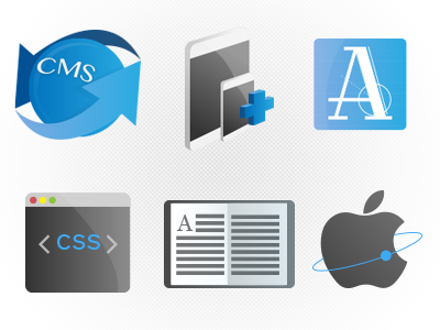 Moar Icons book cms css device icons illustration type vector