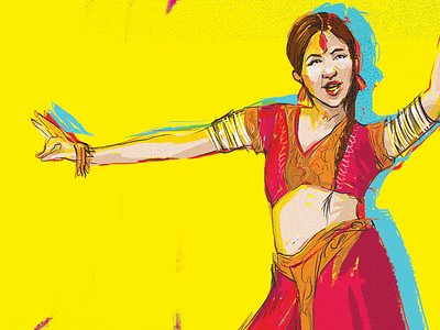 Bollywood Poster bollywood desi graffiti illustration indian stencil