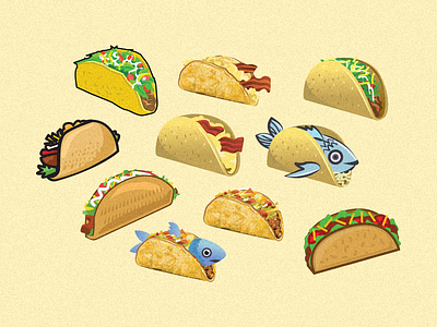 Taco Text Tacos emoji illustration taco taco text vector