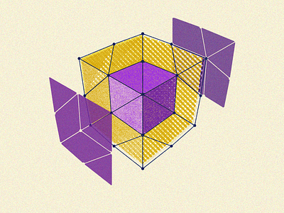 3D hexahedron explorations 3d cube minimalist structure