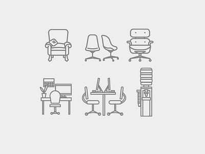 Office talk chairs eames illustration office sofa vector water cooler