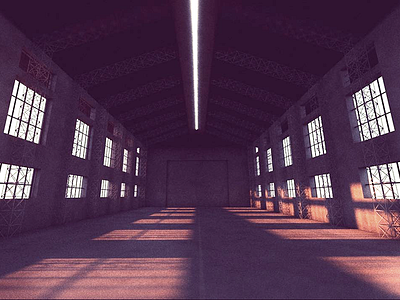 Inverted Rave 3d c4d empty lights modeling warehouse