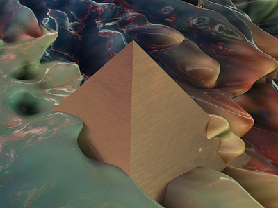 Pyramids 3d c4d color deformer goo melt