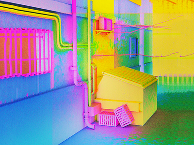 Neon Dump 3d aesthetic alleyway c4d colorful felix glitch neon pixel trash