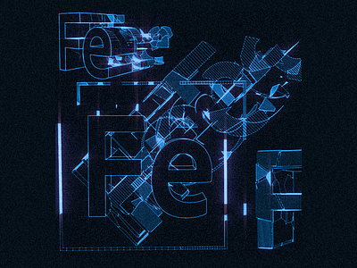 Type explorations 3d adobe blue print deconstruct fe felix type