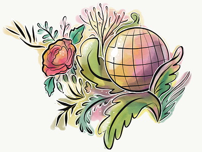 Flowrs3 adobe art illustration illustrator roses sketch sphere succulents