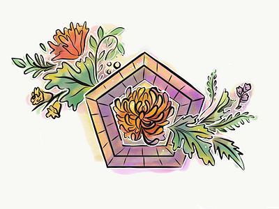 Flwers3 adobe art illustration illustrator roses sketch sphere succulents